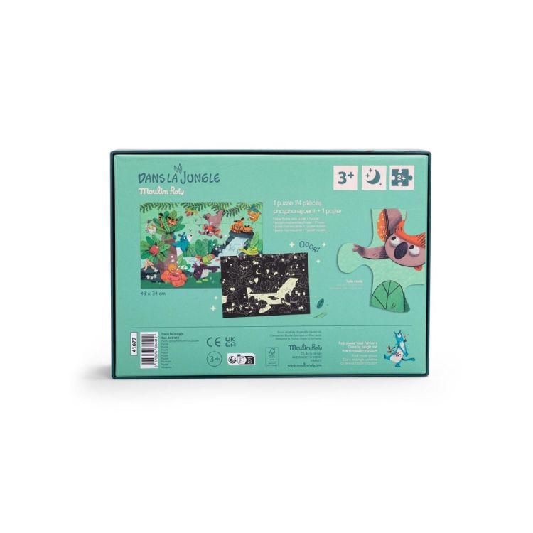 Moulin Roty Puzzel glow in the dark de Waterval (24 st) Dans la Jungle (668441) - SPADT - speelgoed met advies