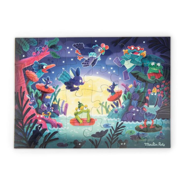 Moulin Roty Puzzel glow in the dark In het maanlicht (24 st) La mare (689401) - SPADT - speelgoed met advies
