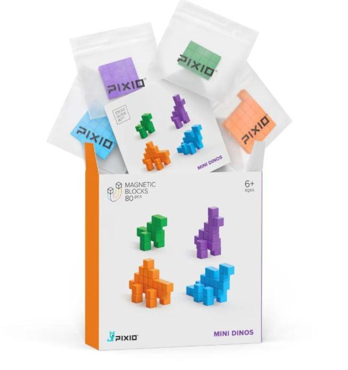 Pixio Mini Dino's Magnetische Blokjes (PX-40101) - SPADT - speelgoed met advies