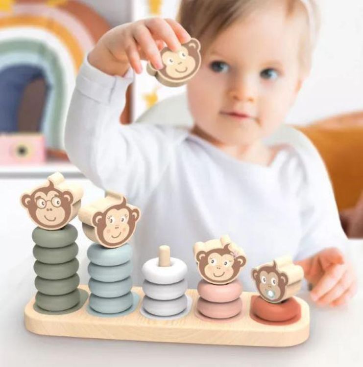 Speedy Monkey Stapelaar Familie Aap (SP1003) - SPADT - speelgoed met advies