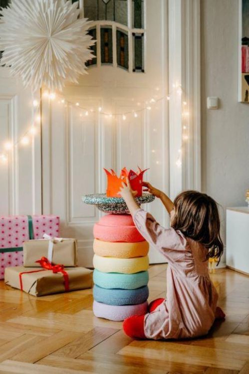 Stapelstein Christmas Special Rainbow Set Pastel (201630) - SPADT - speelgoed met advies