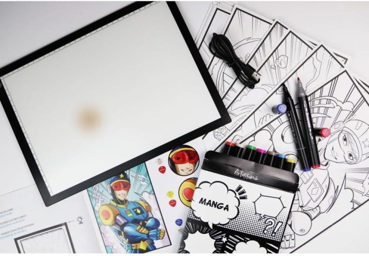 Sycomore Artissimo XXL Manga Led Light Tekentablet met markers (SYCREA052) - SPADT - speelgoed met advies