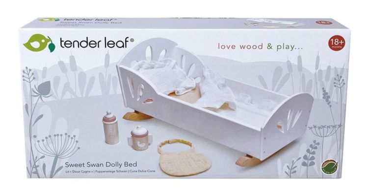 Tender Leaf Toys Houten poppenbed 'Sweet Swan' (4608106) - SPADT - speelgoed met advies