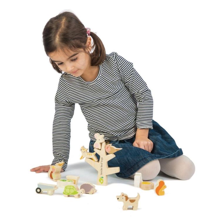 Tender Leaf Toys Houten Stapelboom Dieren (4608402) - SPADT - speelgoed met advies