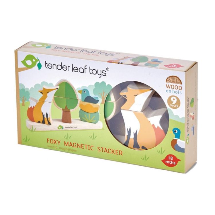 Tender Leaf Toys Magnetische Stapeltoren 'Vos' (4608459) - SPADT - speelgoed met advies