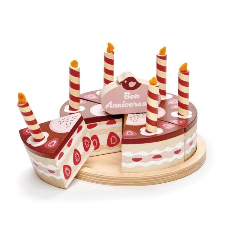 Tender Leaf Toys Verjaardagscake 'Chocolade' (4608283) - SPADT - speelgoed met advies