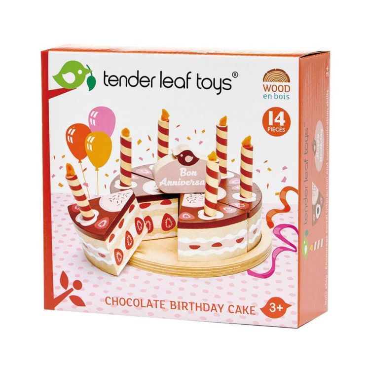 Tender Leaf Toys Verjaardagscake 'Chocolade' (4608283) - SPADT - speelgoed met advies