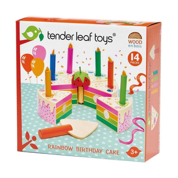 Tender Leaf Toys Verjaardagscake 'Regenboog' (4608282) - SPADT - speelgoed met advies