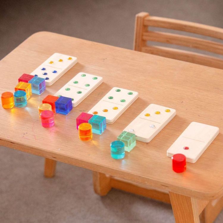 TickiT Houten Edelstenen Domino (74091) - SPADT - speelgoed met advies