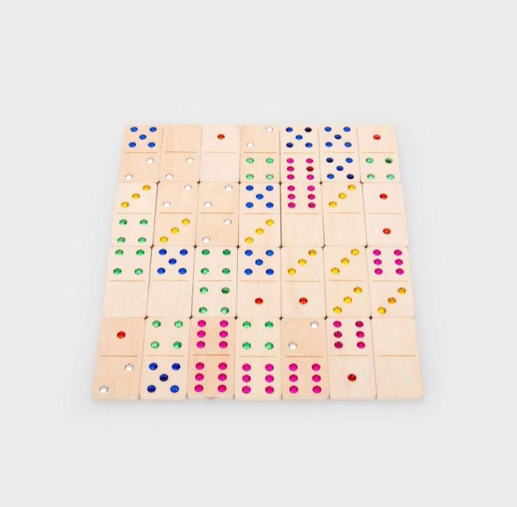 TickiT Houten Edelstenen Domino (74091) - SPADT - speelgoed met advies