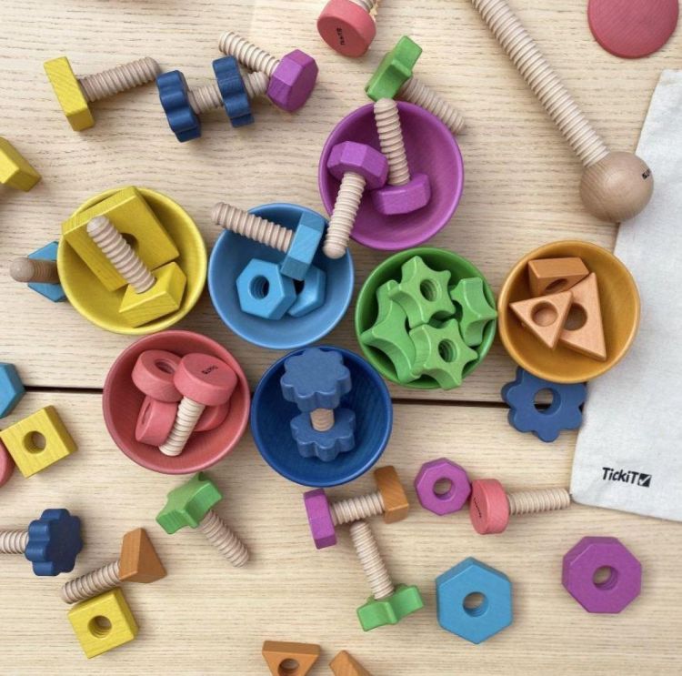 TickiT Regenboog Houten Schroeven (73999) - SPADT - speelgoed met advies