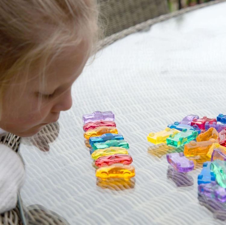 TickiT Transparante Sorteerfiguren Auto's (73149) - SPADT - speelgoed met advies