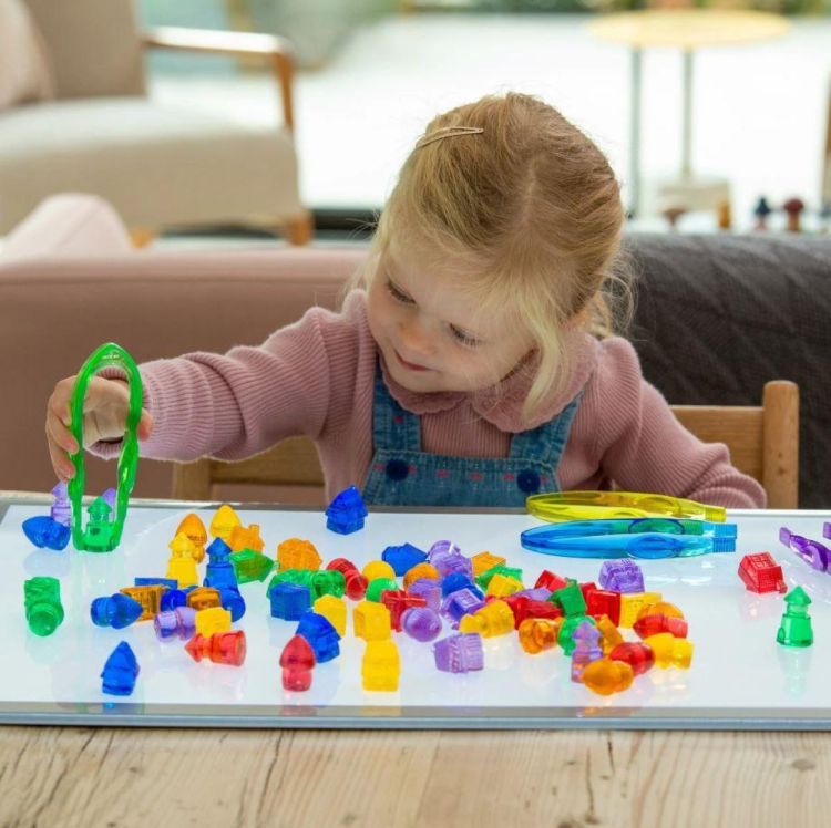 TickiT Transparante Sorteerfiguren Huisjes (73151) - SPADT - speelgoed met advies