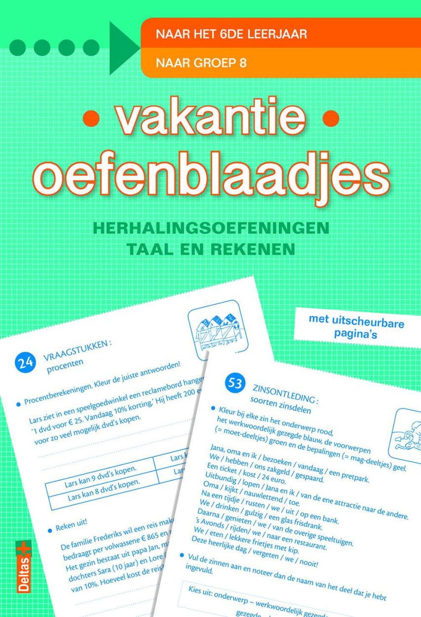 Deltas Uitgeverij Vakantie Oefenblaadjes 'Naar het 6e leerjaar' (0640315) - SPADT - speelgoed met advies