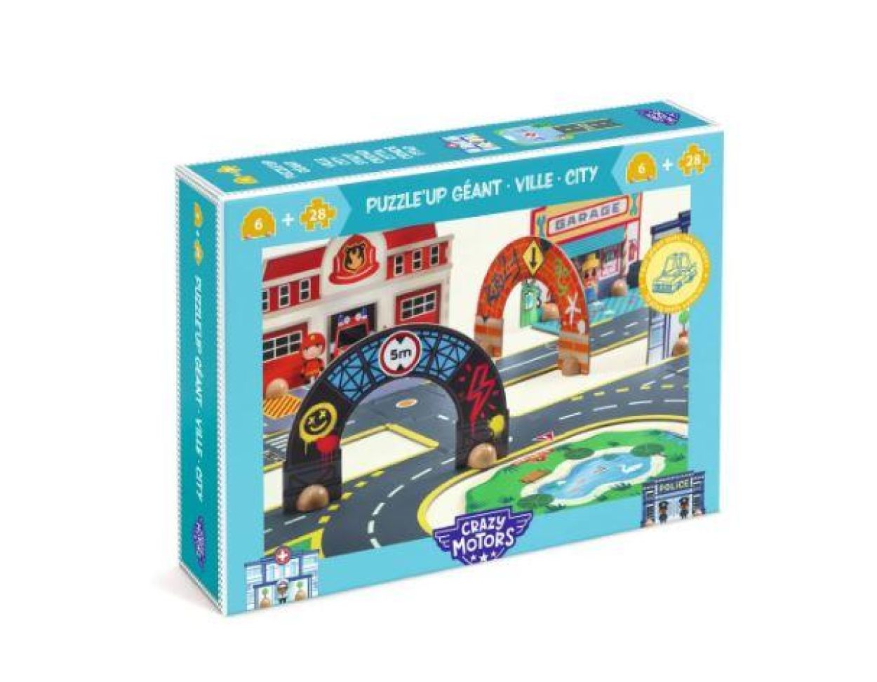 Djeco Crazy Motors 'Puzzle Up City' (dj05499) - SPADT - speelgoed met advies