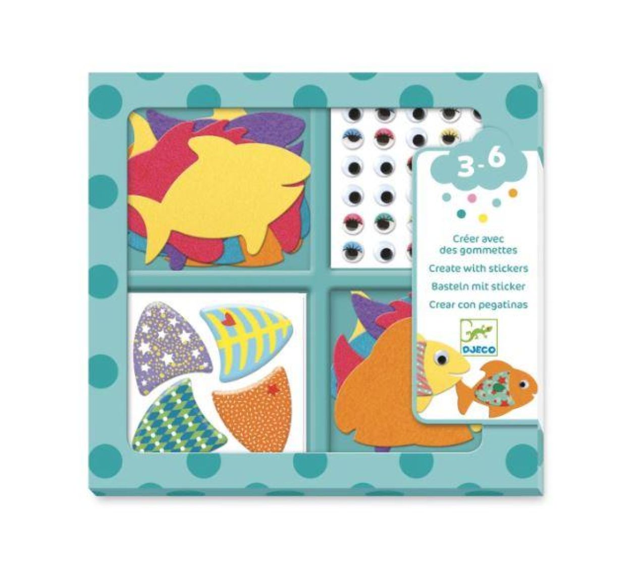 Djeco Creatief met 3D Stickers 'I love Fish' (dj09052) - SPADT - speelgoed met advies