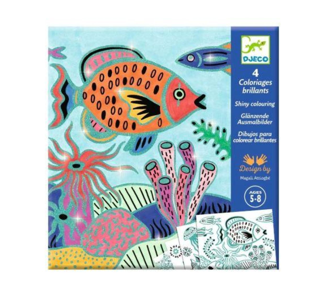 Djeco Glinsterende Kleurplaten. Onder Zee (dj09698) - SPADT - speelgoed met advies