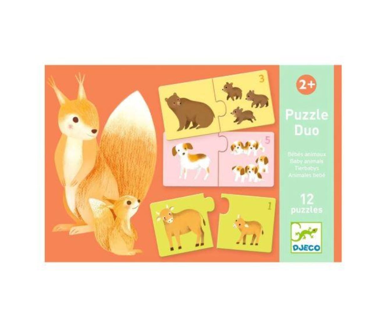 Djeco Puzzel Duo Babydieren (dj08197) - SPADT - speelgoed met advies