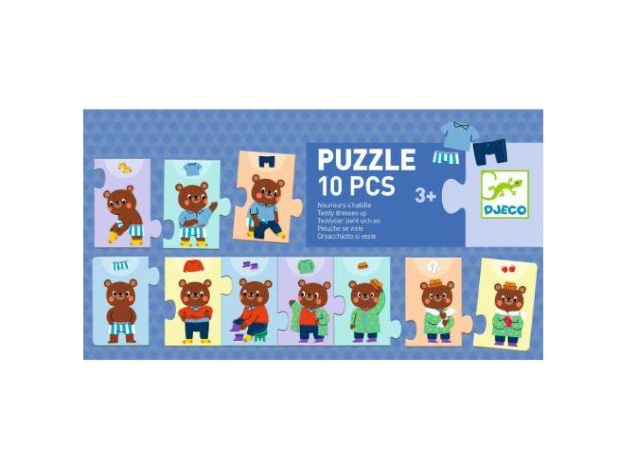 Djeco Puzzel 'Nounours kleedt zich aan' (10) (dj08274) - SPADT - speelgoed met advies