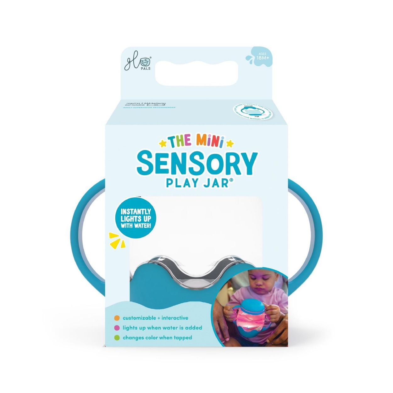 Glo Pals Glo pals Mini Sensory Play Jar blue (GPMINIJAR-BLUE) - SPADT - speelgoed met advies
