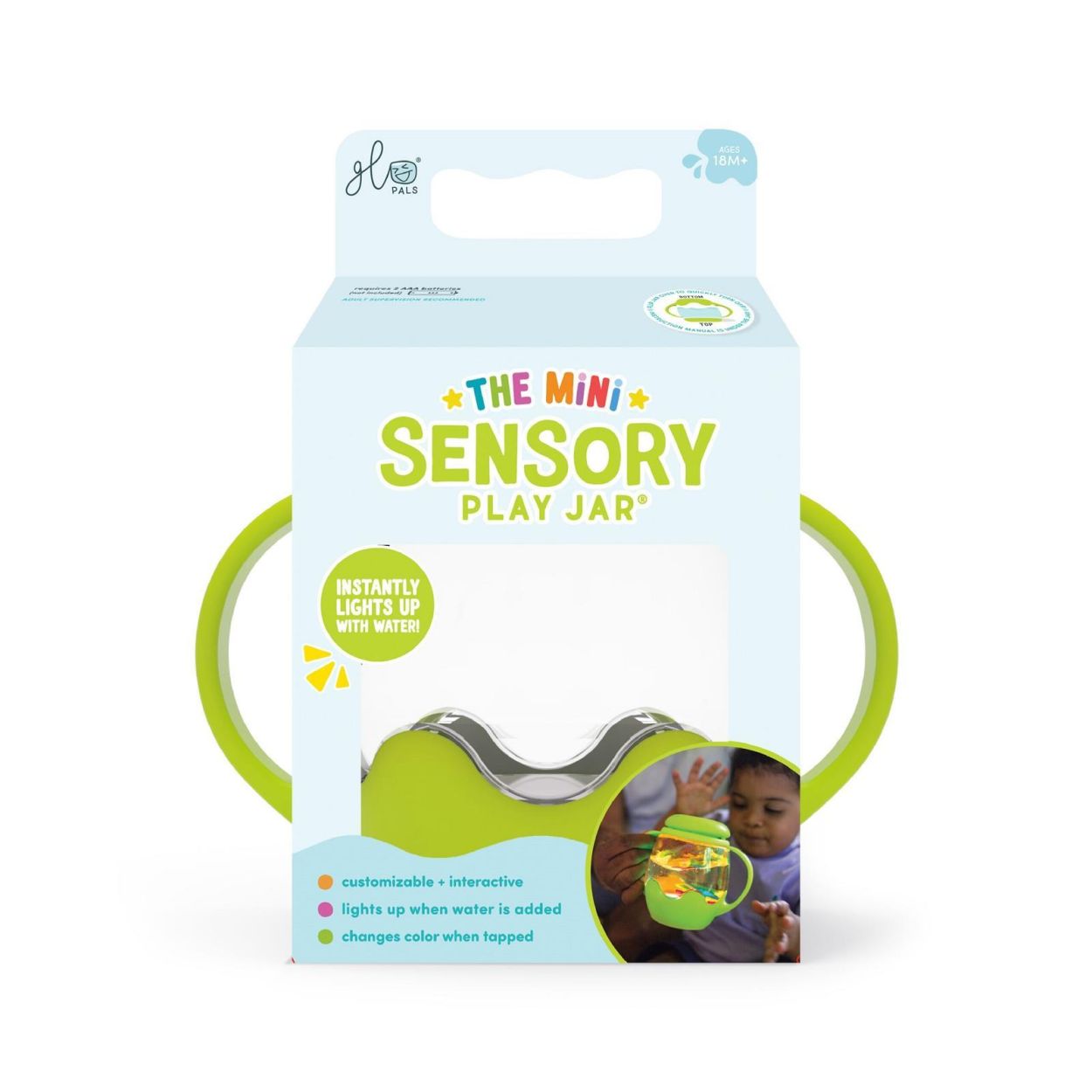 Glo Pals Glo pals Mini Sensory Play Jar green (GPMINIJAR-GREEN) - SPADT - speelgoed met advies