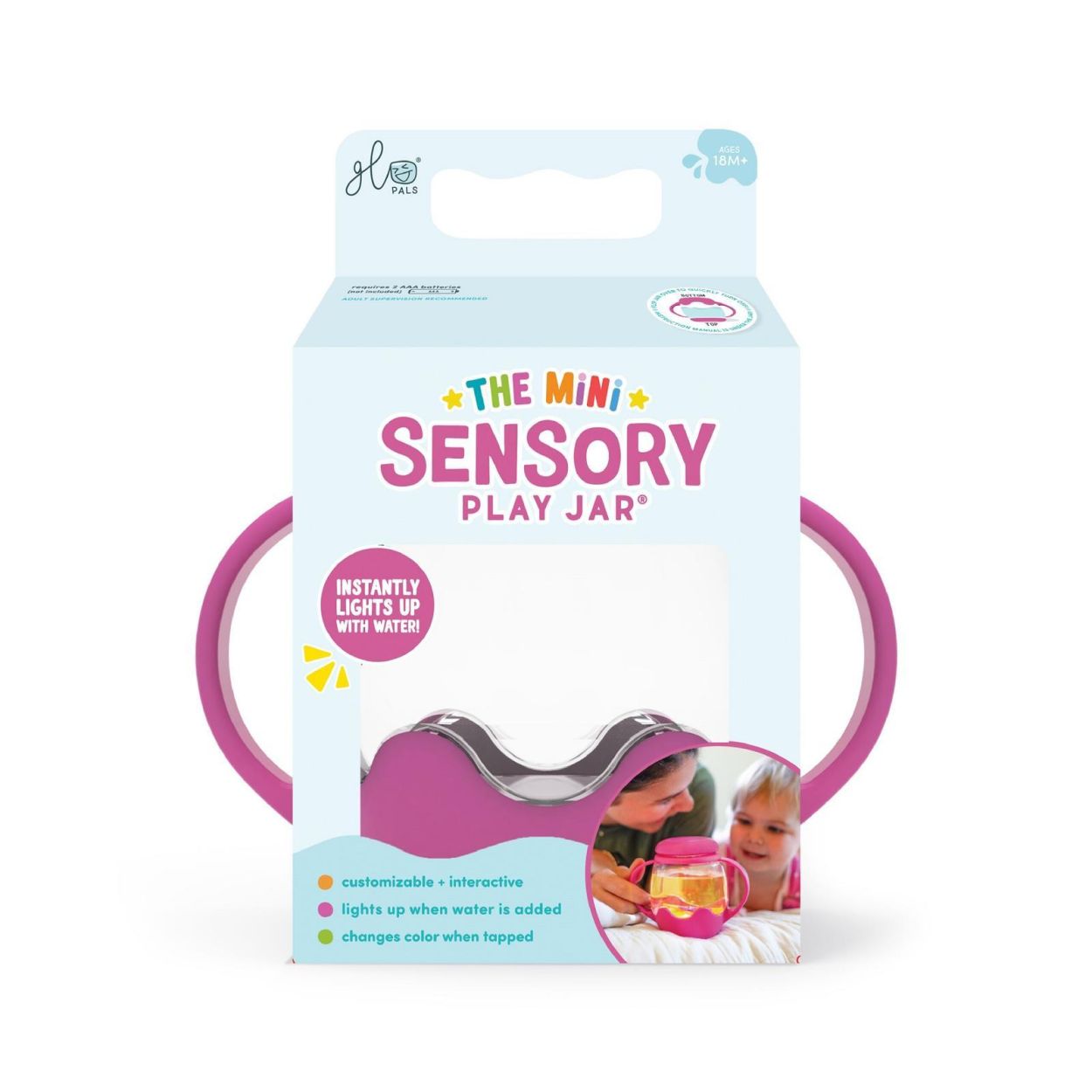 Glo Pals Glo pals Mini Sensory Play Jar Pink (GPMINIJAR-PINK) - SPADT - speelgoed met advies