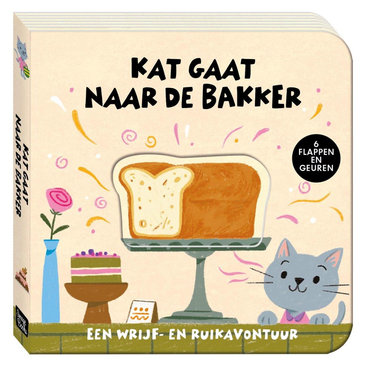 Image Books Wrijf -en Ruikboek 'Kat gaat naar de Bakker' (OC1104690) - SPADT - speelgoed met advies