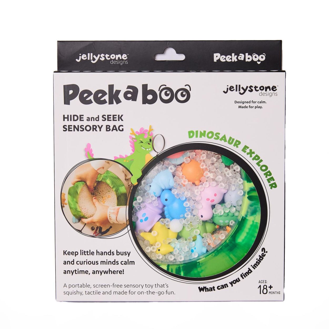 Jellystone Designs Peekaboo Sensory Bag 'Dinosaurussen' (JS-PBDS) - SPADT - speelgoed met advies