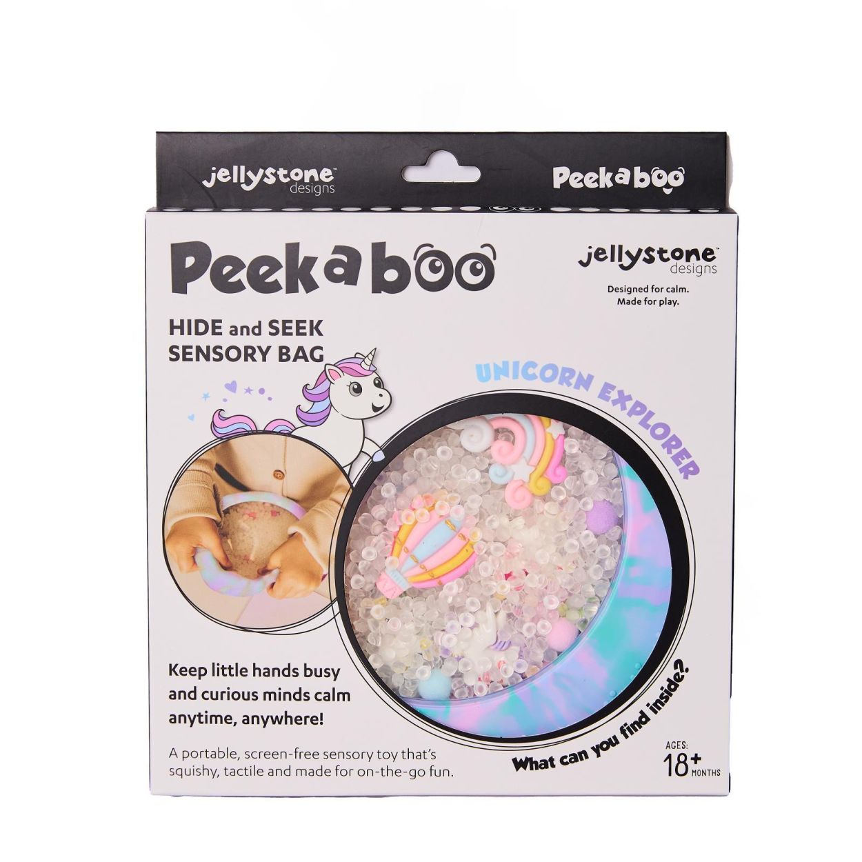 Jellystone Designs Peekaboo Sensory Bag 'Eenhoorns' (JS-PBUN) - SPADT - speelgoed met advies