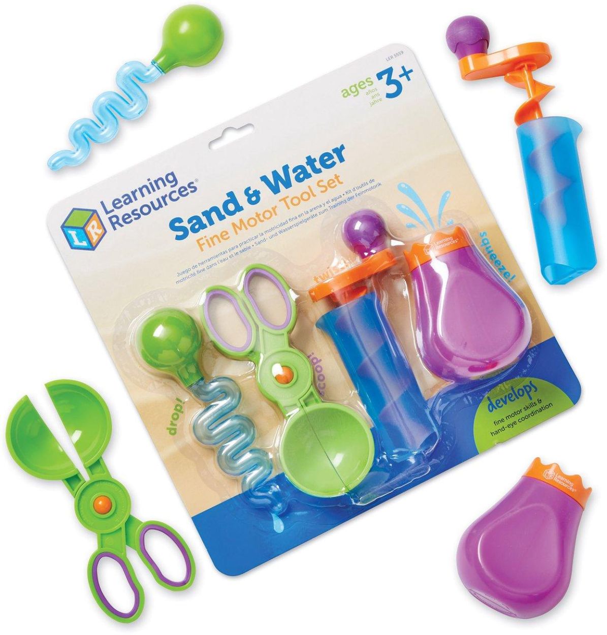 Learning Resources Sand & Water Fine Motor Tool Set (950LER5559) - SPADT - speelgoed met advies
