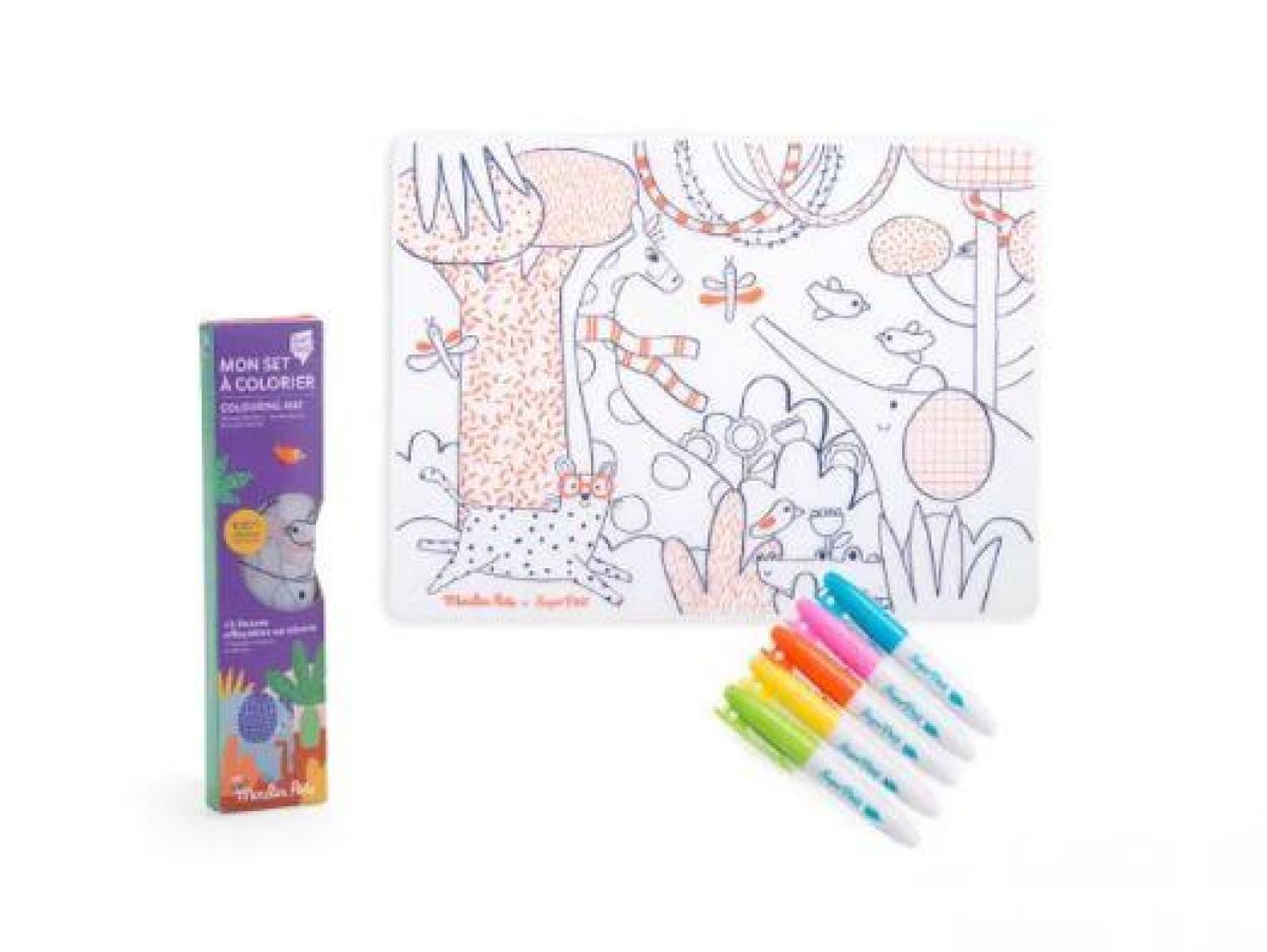 Moulin Roty Kleurmat Placemat 'Les Toupitis' (679604) - SPADT - speelgoed met advies