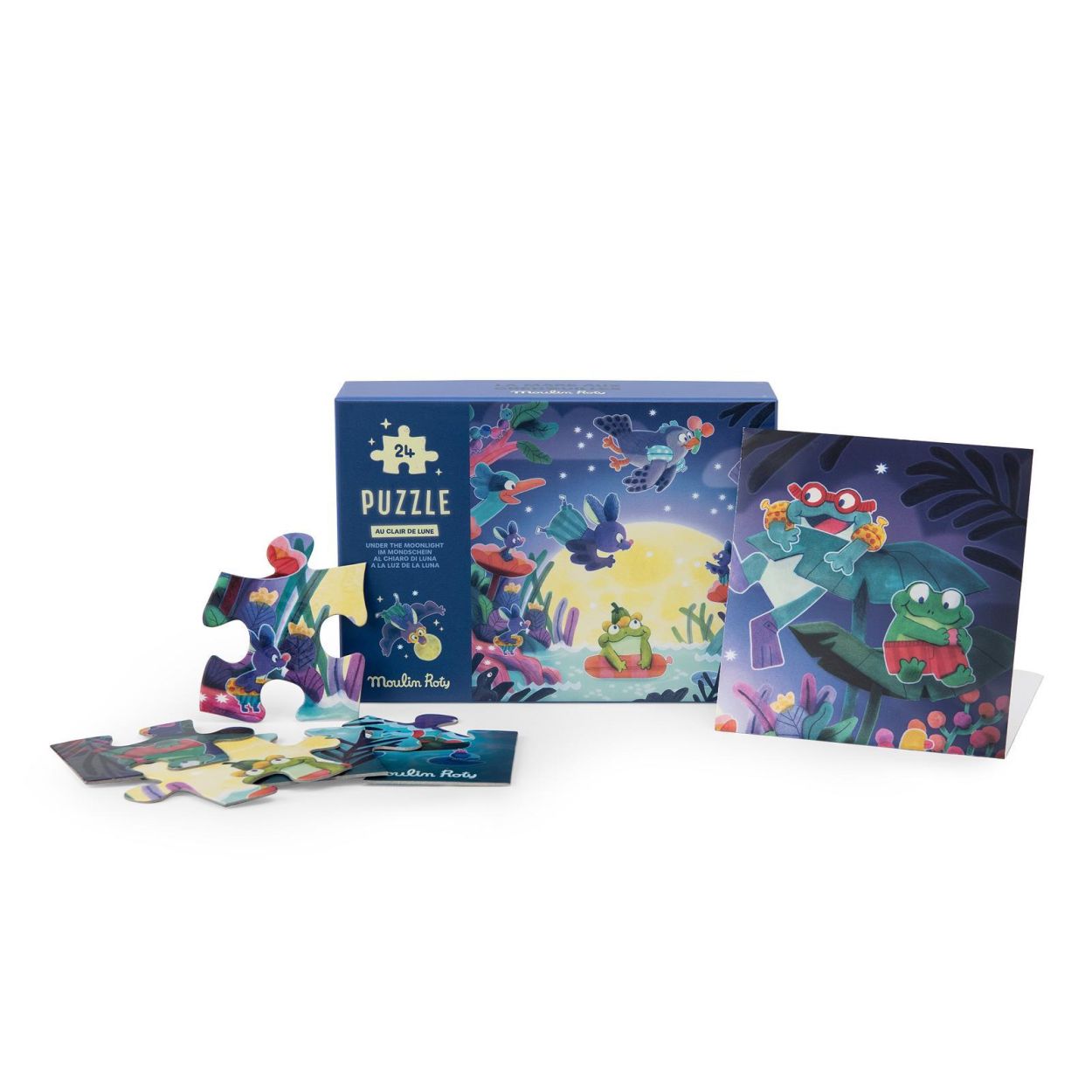 Moulin Roty Puzzel glow in the dark In het maanlicht (24 st) La mare (689401) - SPADT - speelgoed met advies