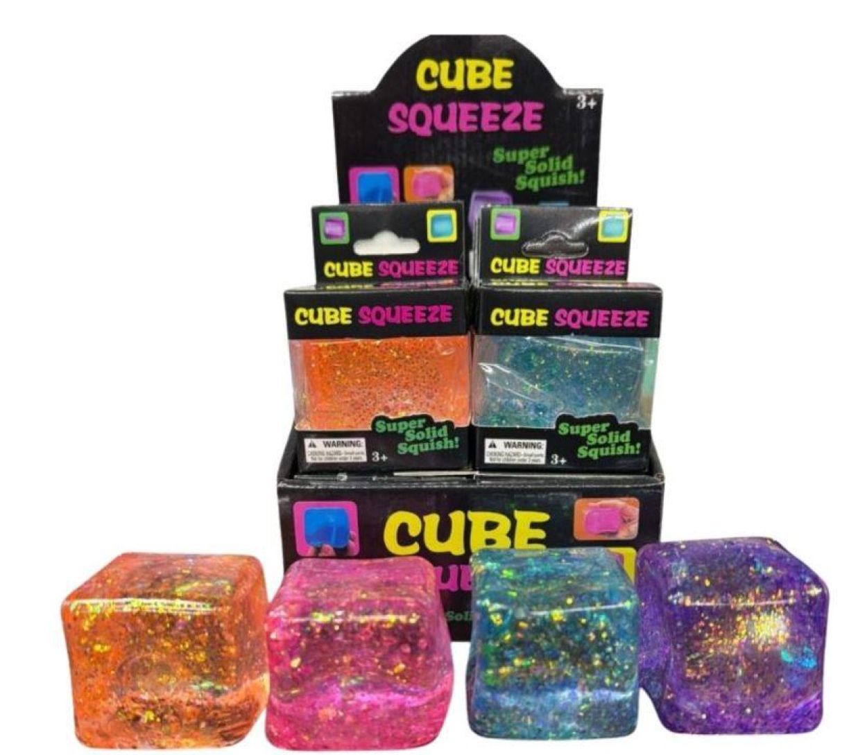  Squishy Cube Glitter () - SPADT - speelgoed met advies