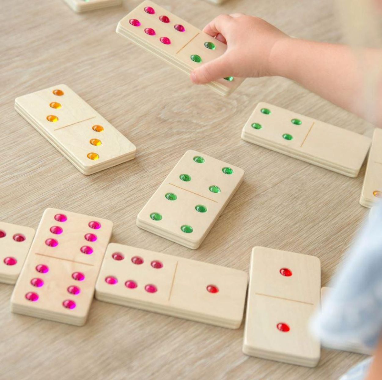 TickiT Houten Edelstenen Domino (74091) - SPADT - speelgoed met advies